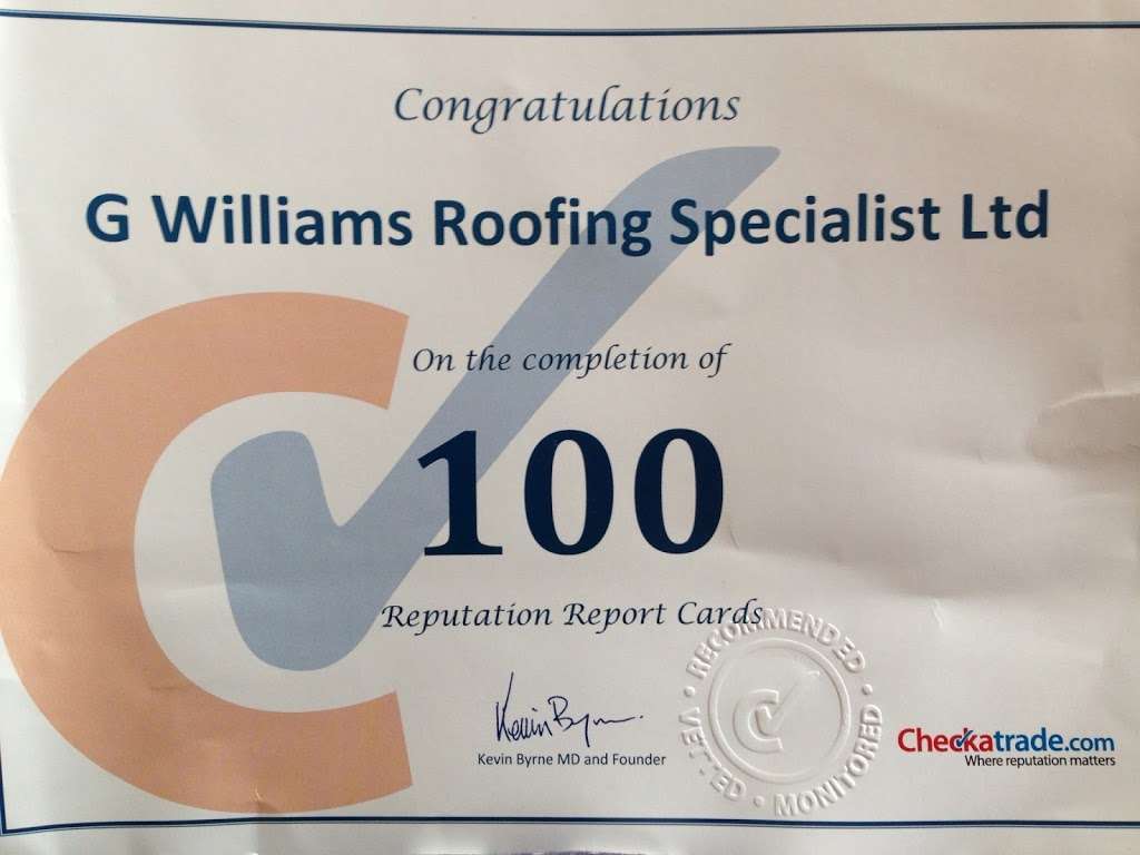 G WILLIAMS ROOFING SPECIALISTS LTD | 10 Vernon Dr, Caterham CR3 5AJ, UK | Phone: 01883 345594