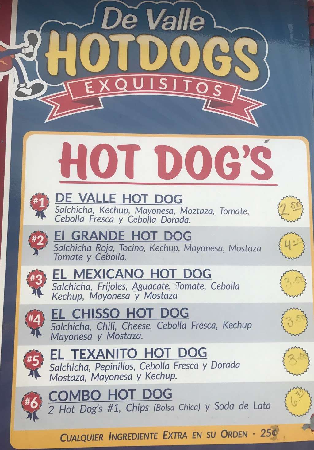 De Valle hot dogs | 911 Federal Rd, Houston, TX 77015, USA | Phone: (832) 235-0598