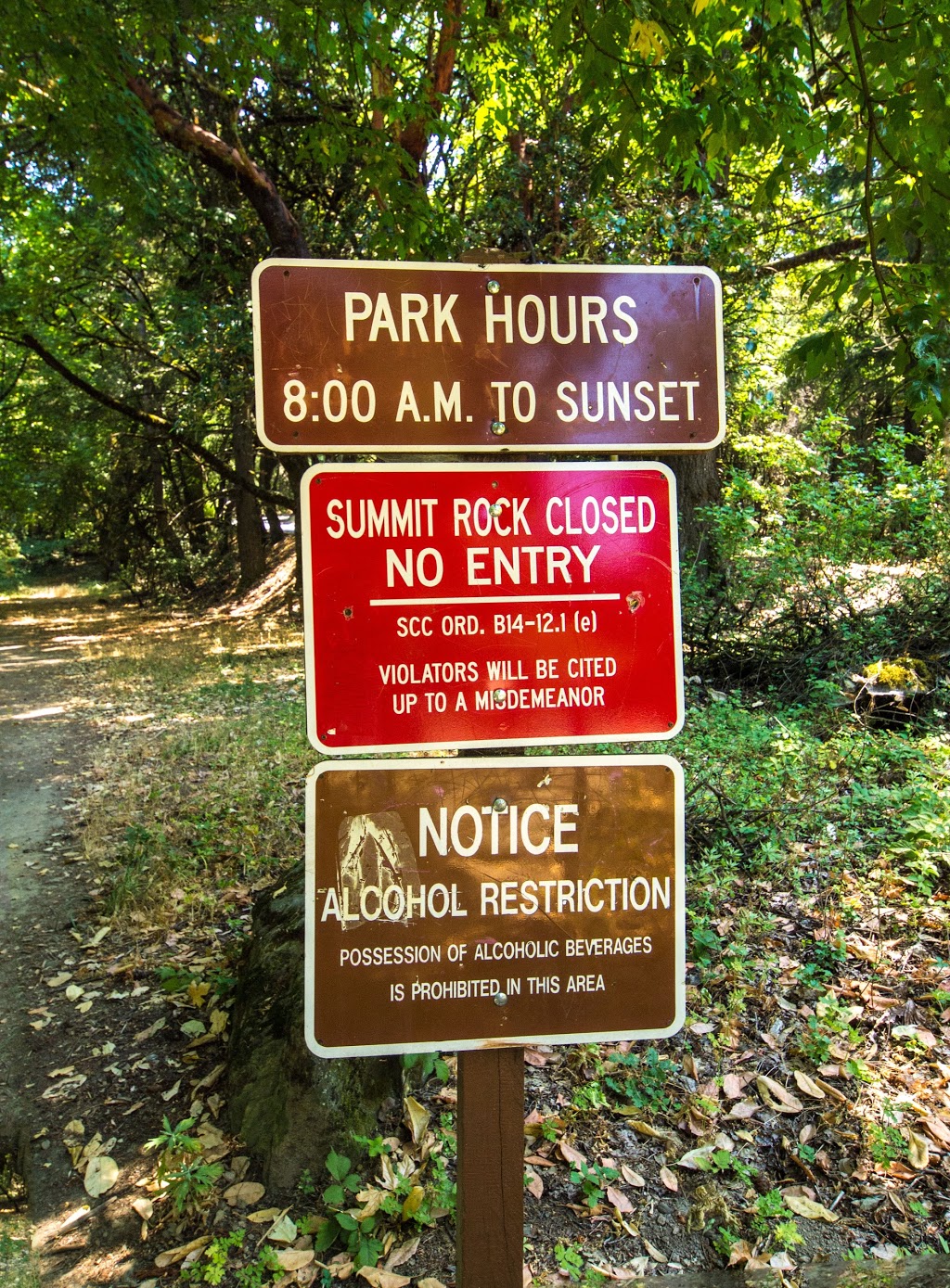 Parking Summit Rock | Saratoga, CA 95070