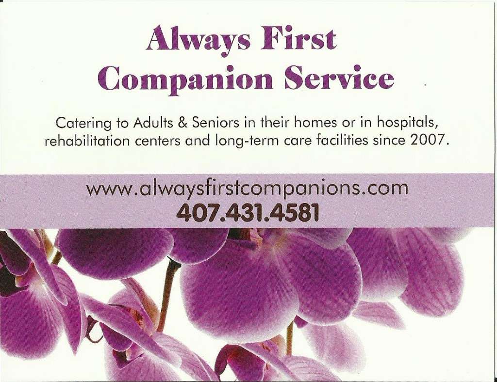 Always First Homecare Companion Service | 7200 Aloma Avenue, Suite G2, Winter Park, FL 32792, USA | Phone: (407) 431-4581