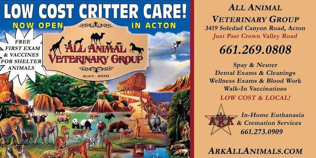 All Animal Veterinary Group | 3419 Soledad Canyon Rd, Acton, CA 93510 | Phone: (661) 269-0808