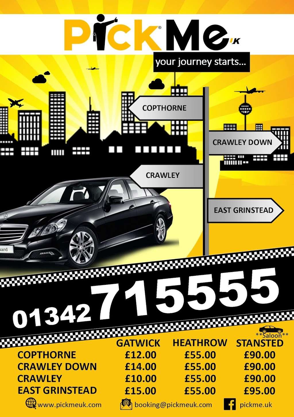 Copthorne & Crawley Down Taxis | Borers Yard Borers Arms Road, Gatwick, Copthorne RH10 3LH, UK | Phone: 01342 715555
