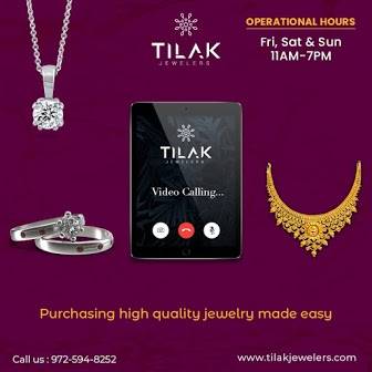 Tilak Jewelers | 8300 N MacArthur Blvd #100, Irving, TX 75063, USA | Phone: (972) 594-8252