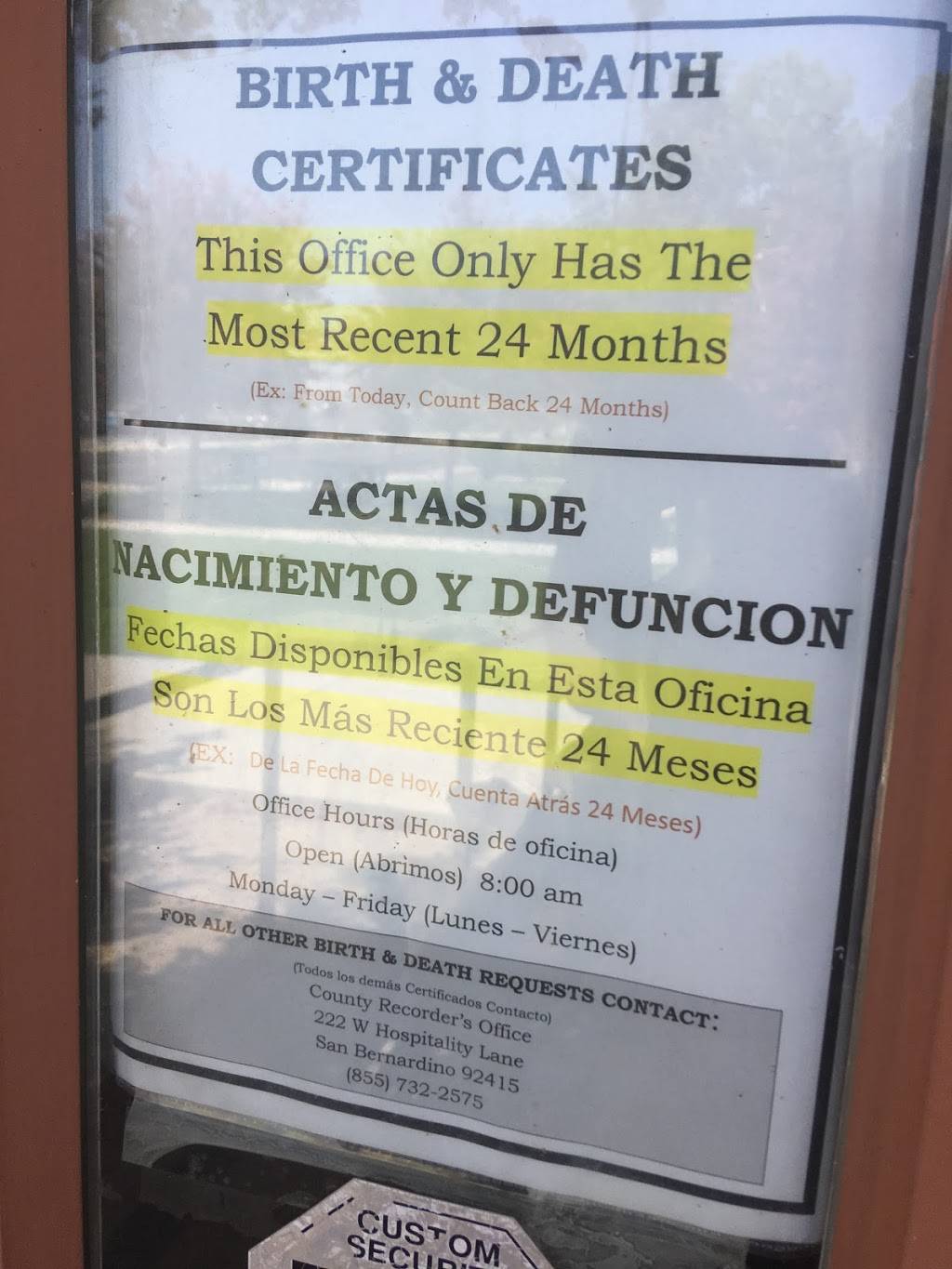 San Bernardino County Public Health Vital Statistics And Health  | 340 N Mountain View Ave, San Bernardino, CA 92415, USA | Phone: (909) 381-8990