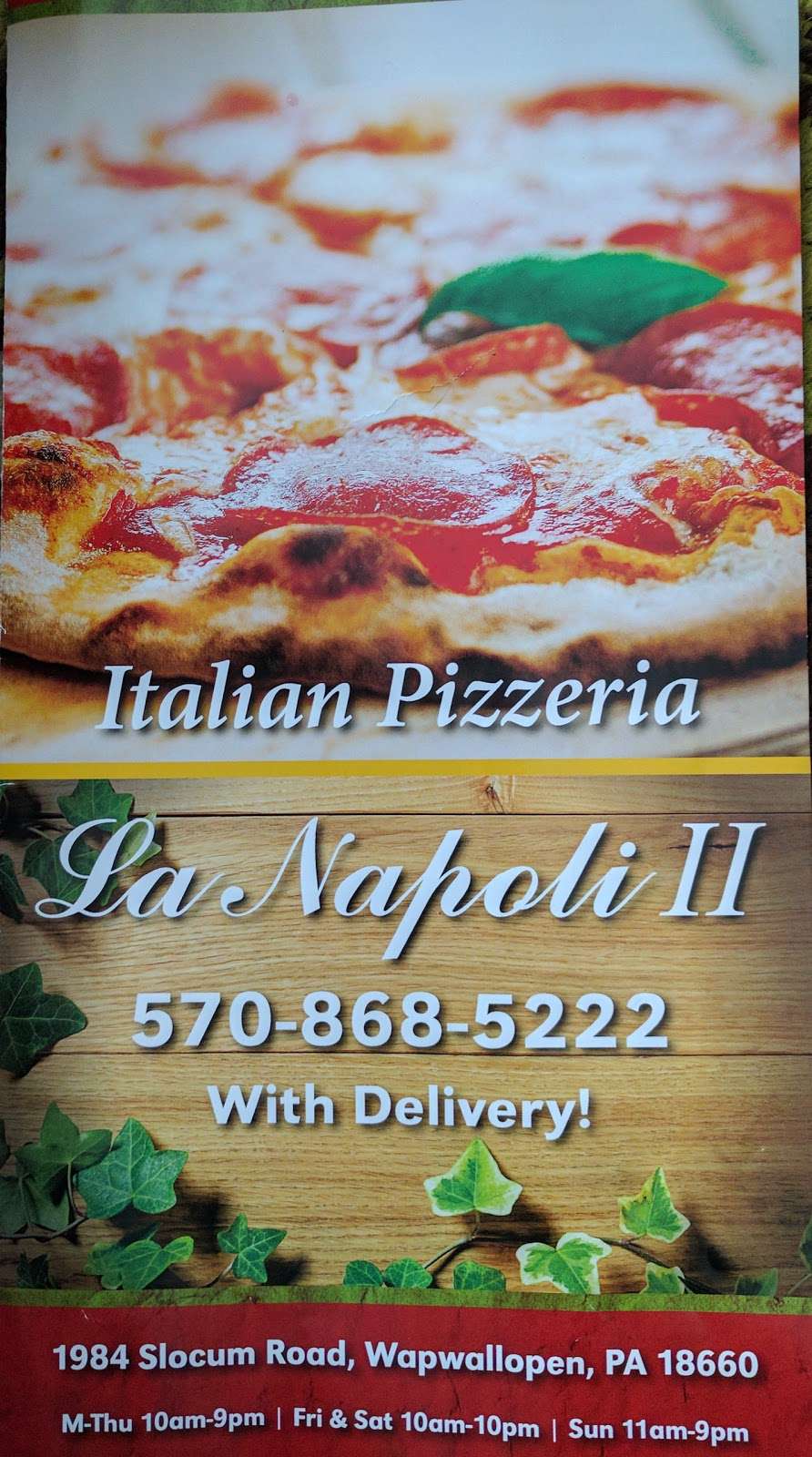 La Napoli II | 1984 Slocum Rd, Wapwallopen, PA 18660, USA | Phone: (570) 868-5222
