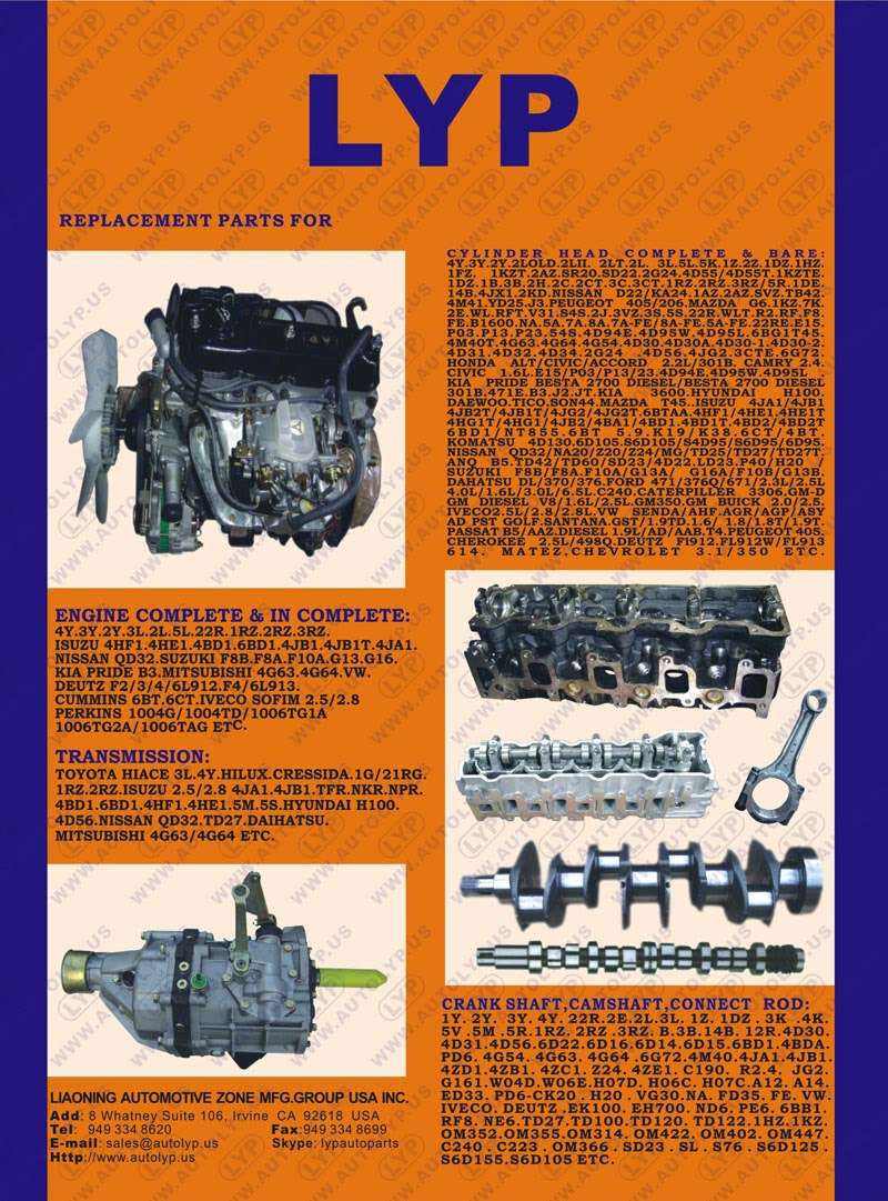 LIAONING AUTOMOTIVE ZONE MFG. GROUP USA INC. | 8 Whatney #106, Irvine, CA 92618, USA | Phone: (949) 207-7126