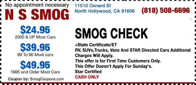 N S Smog | 11510 Oxnard St, North Hollywood, CA 91606 | Phone: (818) 508-6696