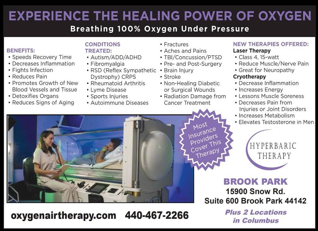 Hyperbaric Therapy Of Brook Park | 15900 Snow Rd suite 600, Brook Park, OH 44142, USA | Phone: (440) 467-2266