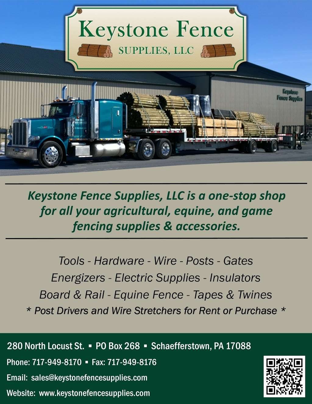 Keystone Fence Supplies | 280 North Locust St, Schaefferstown, PA 17088, USA | Phone: (717) 949-8170