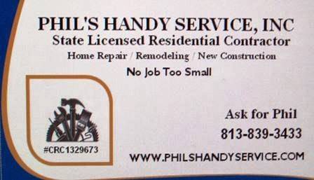 Phils Handy Service | 7207 S West Shore Blvd, Tampa, FL 33616, USA | Phone: (813) 839-3433