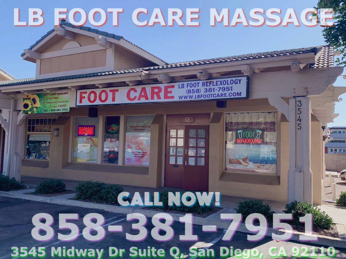 LB Foot Care Massage | 3545 Midway Dr Suite Q, San Diego, CA 92110, United States | Phone: (858) 381-7951