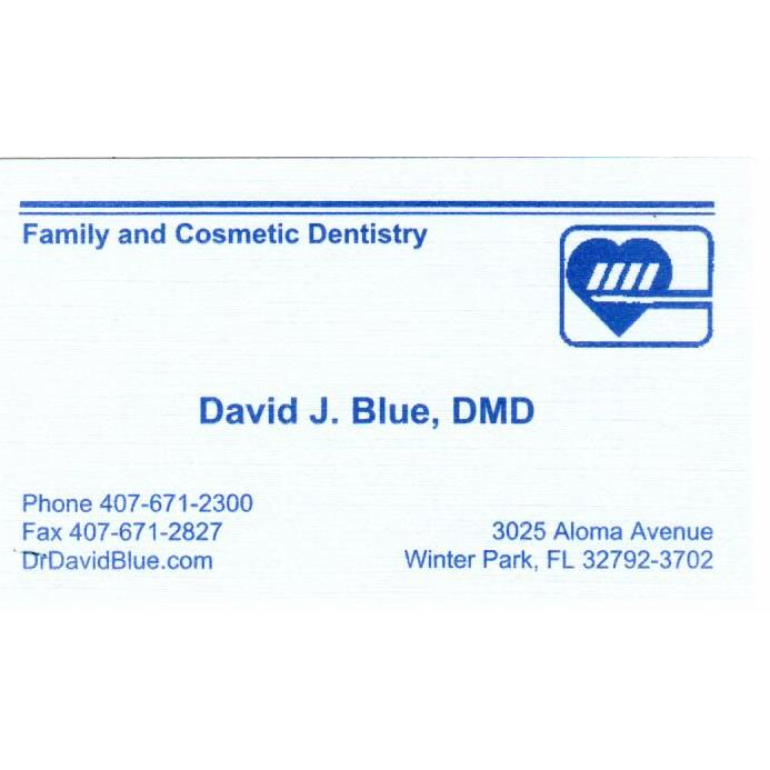 Dr. David J. Blue, DMD | 3025 Aloma Ave, Winter Park, FL 32792 | Phone: (407) 671-2300