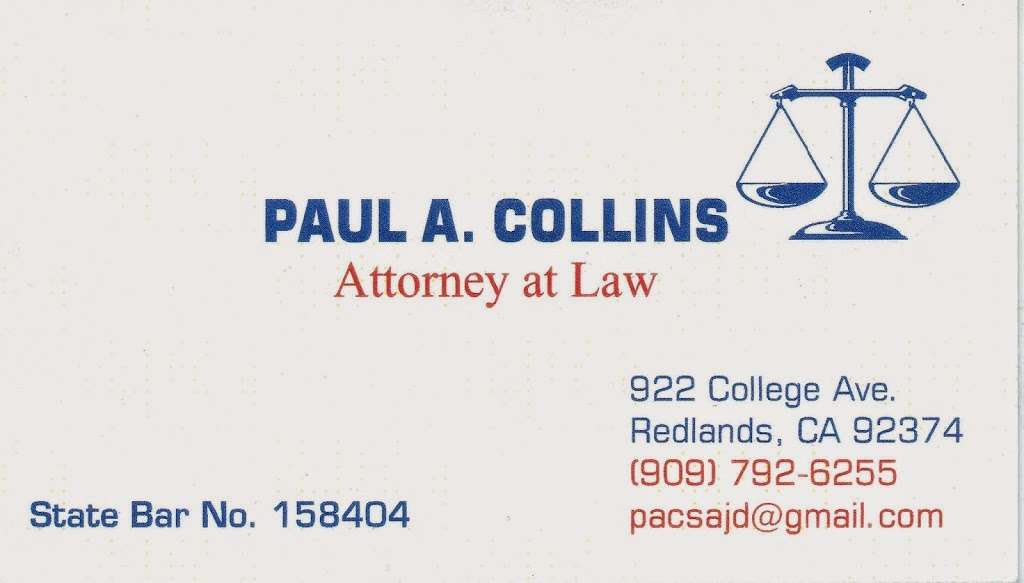 Paul A. Collins Attorney at Law | 922 College Ave, Redlands, CA 92374, USA | Phone: (909) 792-6255