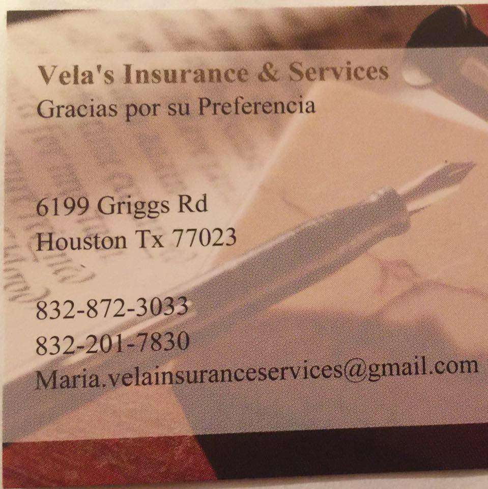 Velas Insurance & Services | 6199 Griggs Rd, Houston, TX 77023, USA | Phone: (832) 872-3033