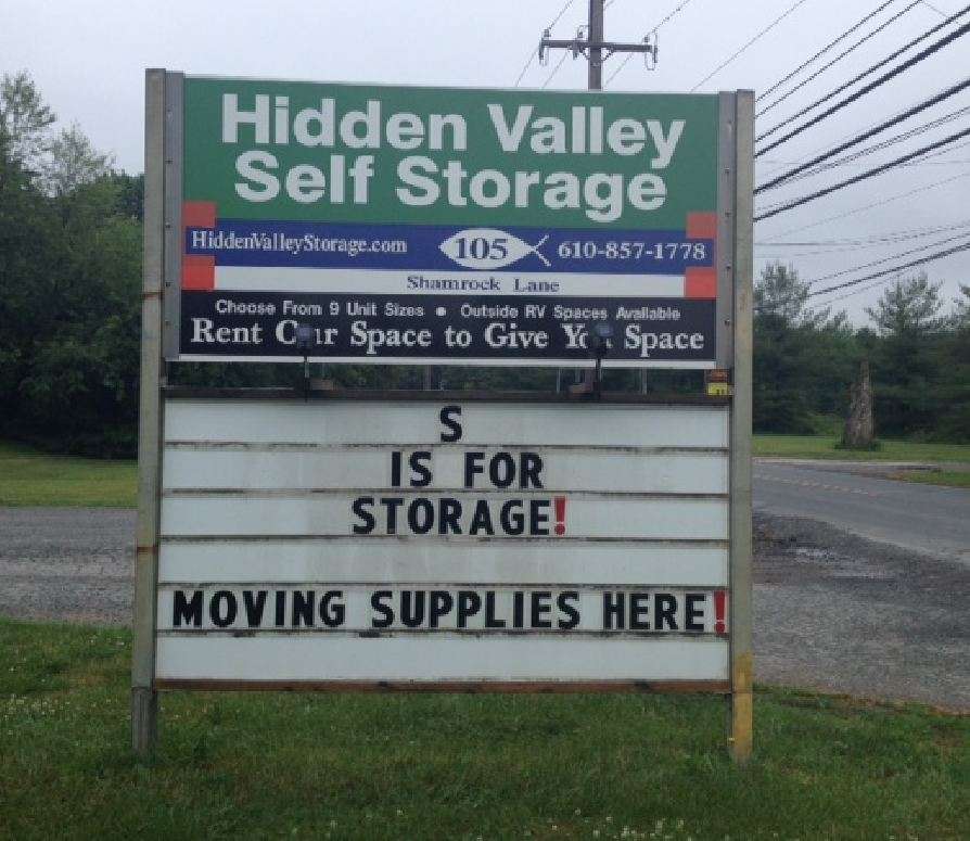 Hidden Valley Self Storage | 150 Shamrock Ln, Parkesburg, PA 19365 | Phone: (610) 857-1778