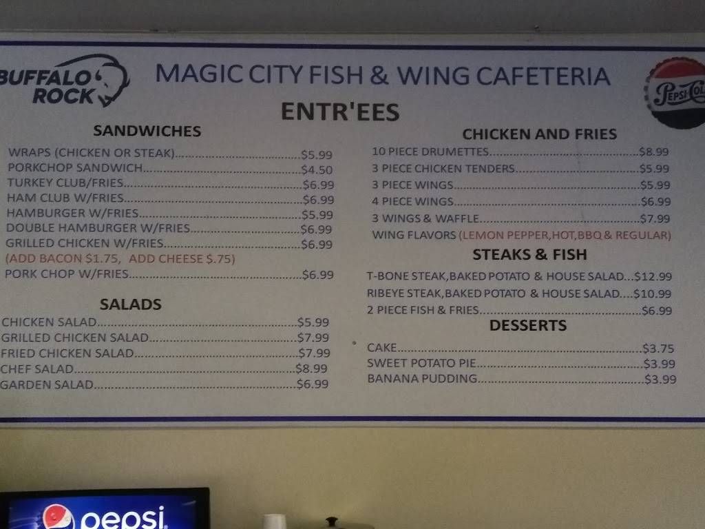 Magic City Fish and Wing Cafeteria | 500 Brooklane Dr #2507, Bessemer, AL 35023, USA | Phone: (205) 436-8688