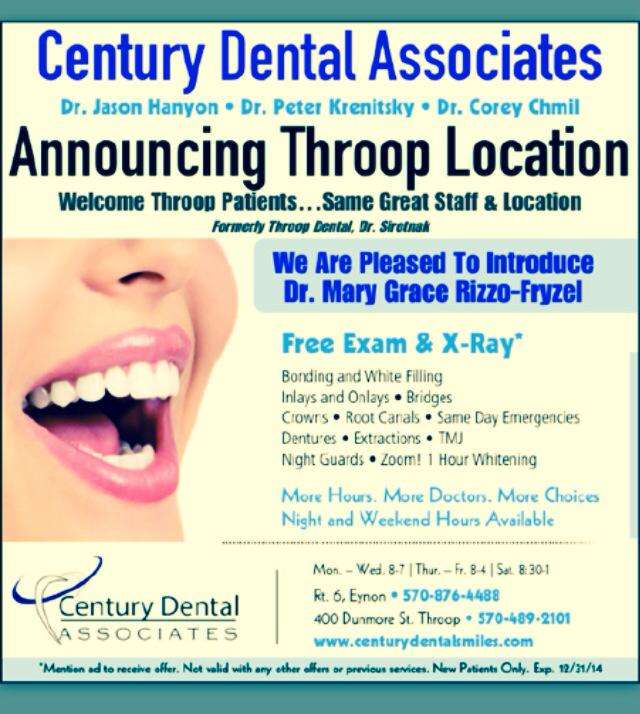 Century Dental Associates | 696 Scranton Carbondale Hwy, Eynon, PA 18403, USA | Phone: (570) 876-4488