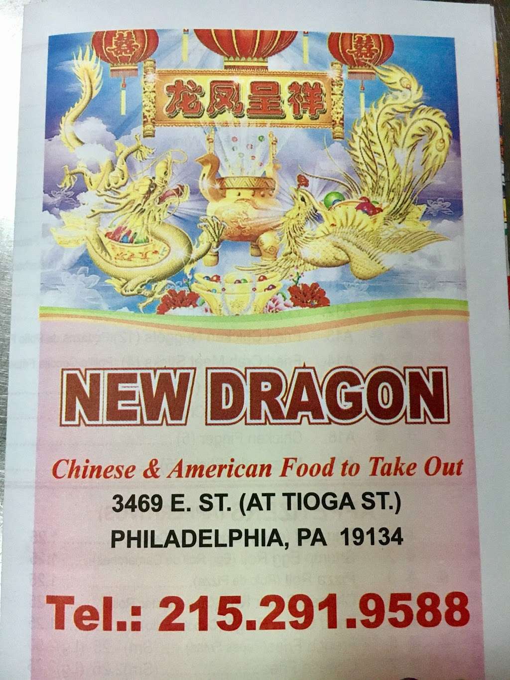 New Dragon | 3469 E St, Philadelphia, PA 19134, USA | Phone: (215) 291-9588