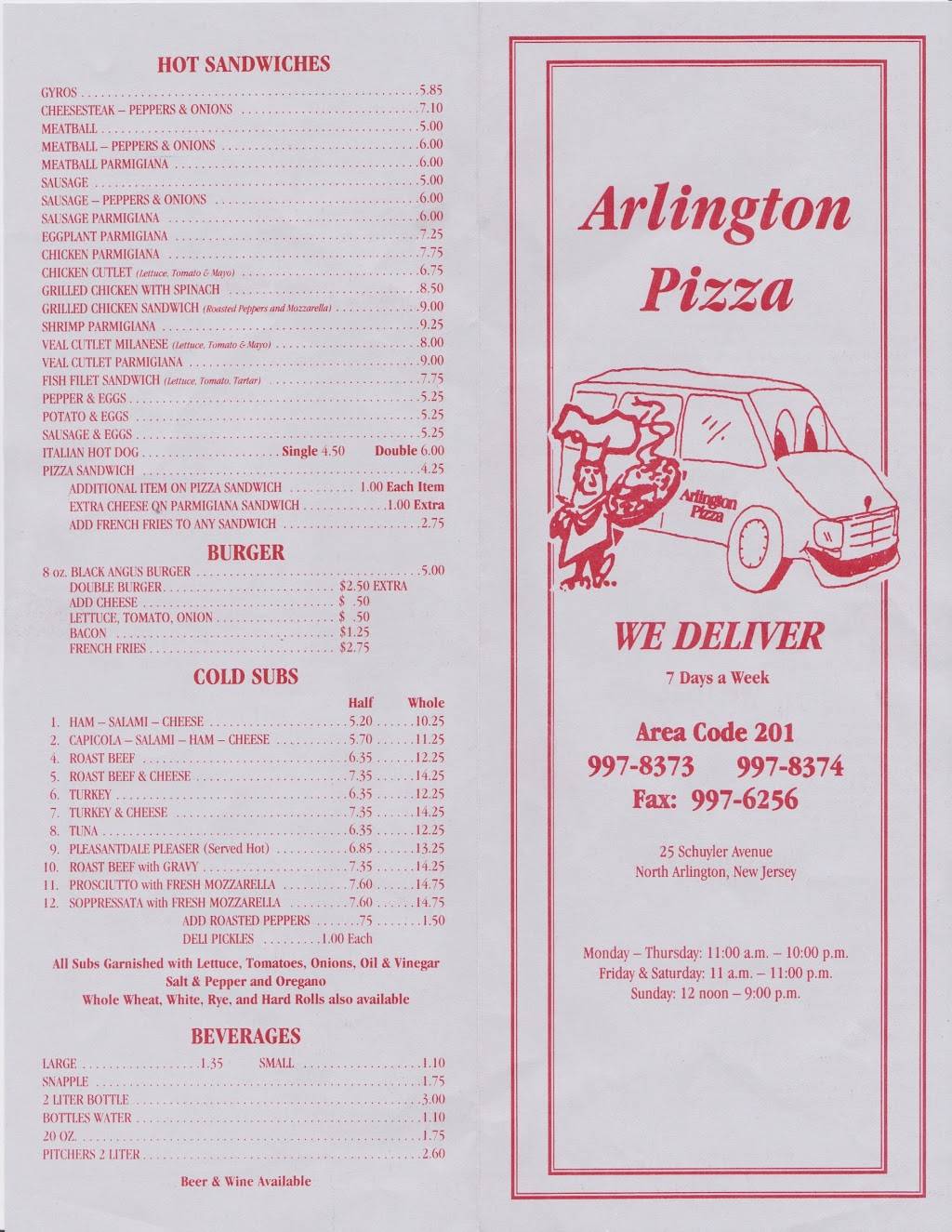 Arlington Pizza | 25 Schuyler Ave, North Arlington, NJ 07031, USA | Phone: (201) 997-8373