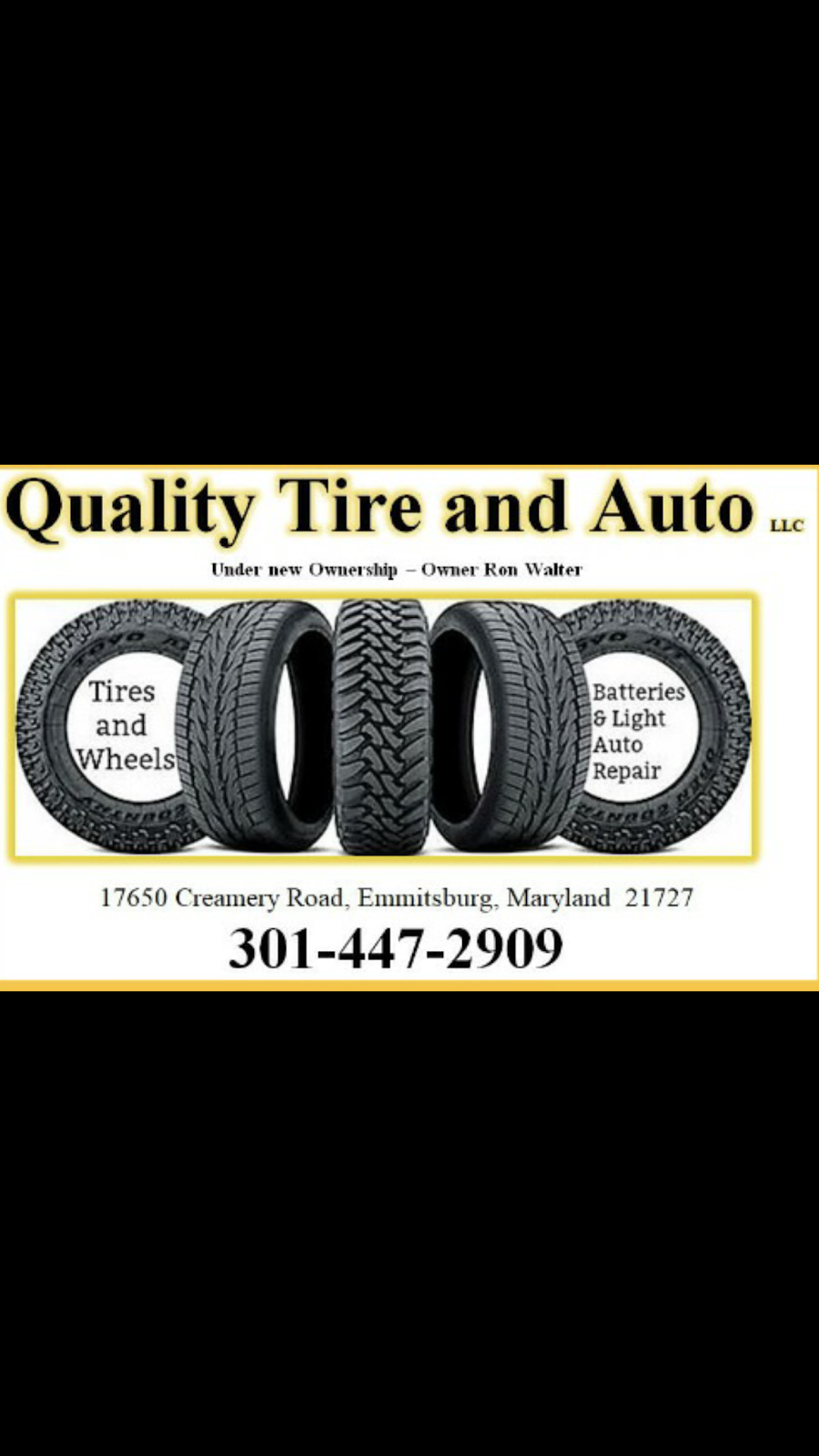 Quality Tire And Auto LLC | 17650 Creamery Rd, Emmitsburg, MD 21727 | Phone: (301) 447-2909