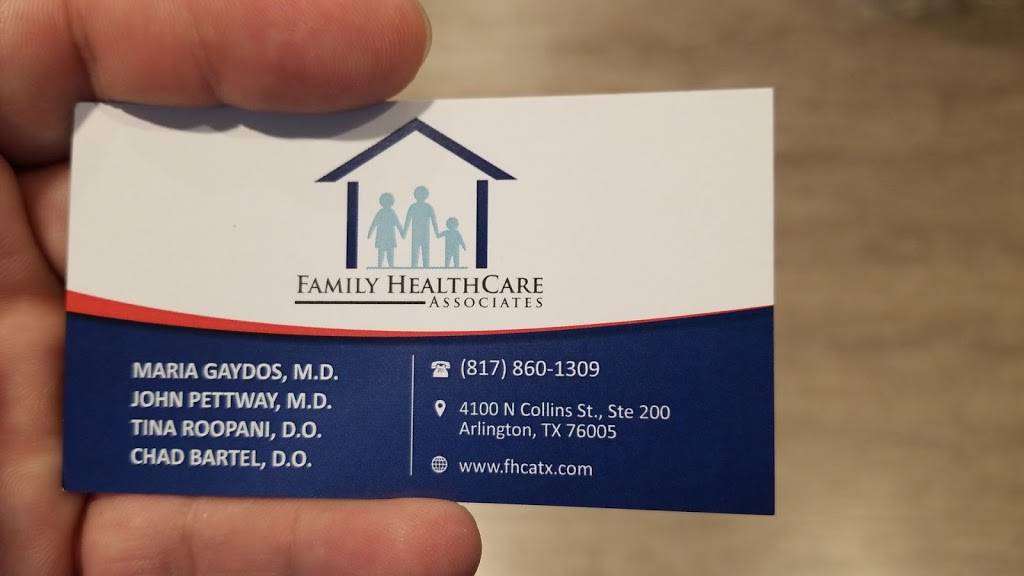 Family Healthcare Associates | 4100 N Collins St #200, Arlington, TX 76005, USA | Phone: (817) 860-1309