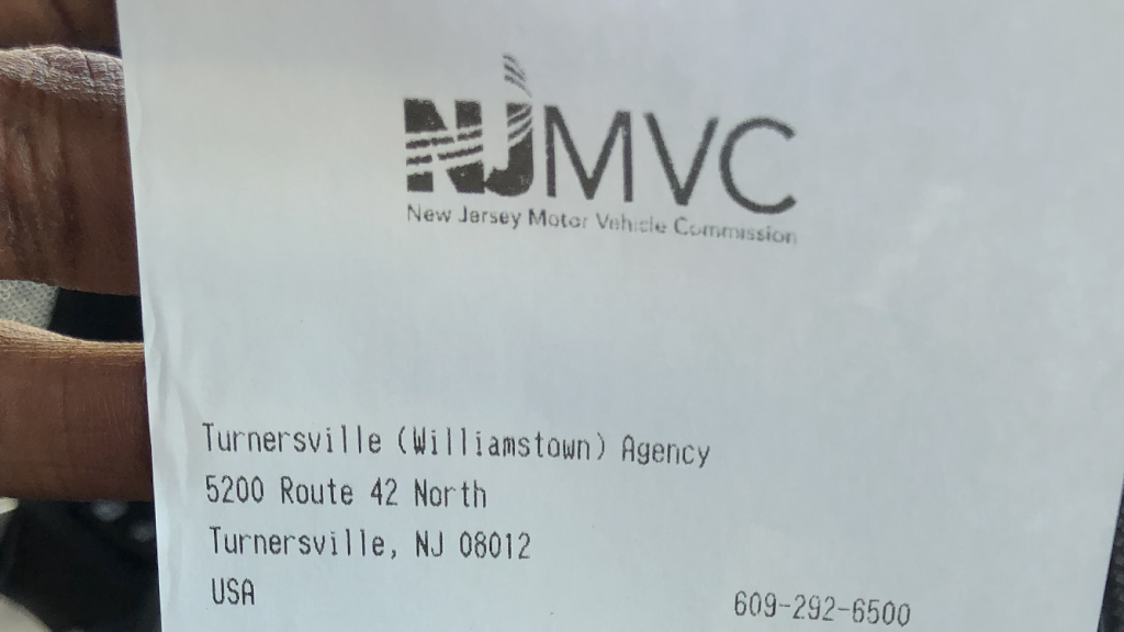 New Jersey Motor Vehicle Commission | 5200 Rt. 42 North, Turnersville, NJ 08012, USA | Phone: (609) 292-6500