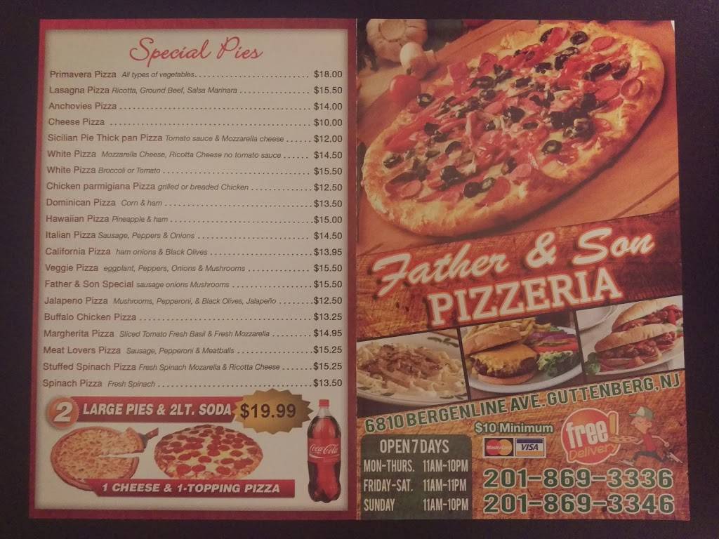 Father & Son Pizzeria | 6810 Bergenline Ave, Guttenberg, NJ 07093 | Phone: (201) 869-3336