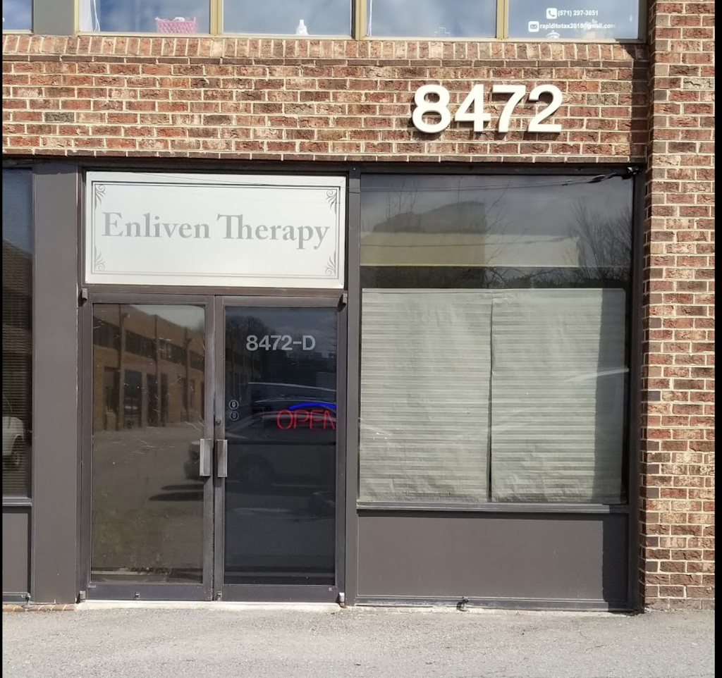 ENLIVEN THERAPY | 8472 Tyco Rd suite-d, Vienna, VA 22182 | Phone: (703) 288-3851