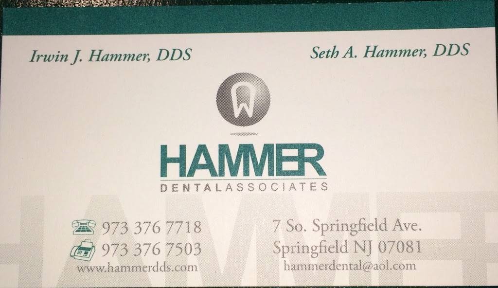 Hammer Dental Associates: Hammer Seth A DDS | 7 S Springfield Ave, Springfield Township, NJ 07081, USA | Phone: (973) 376-7718