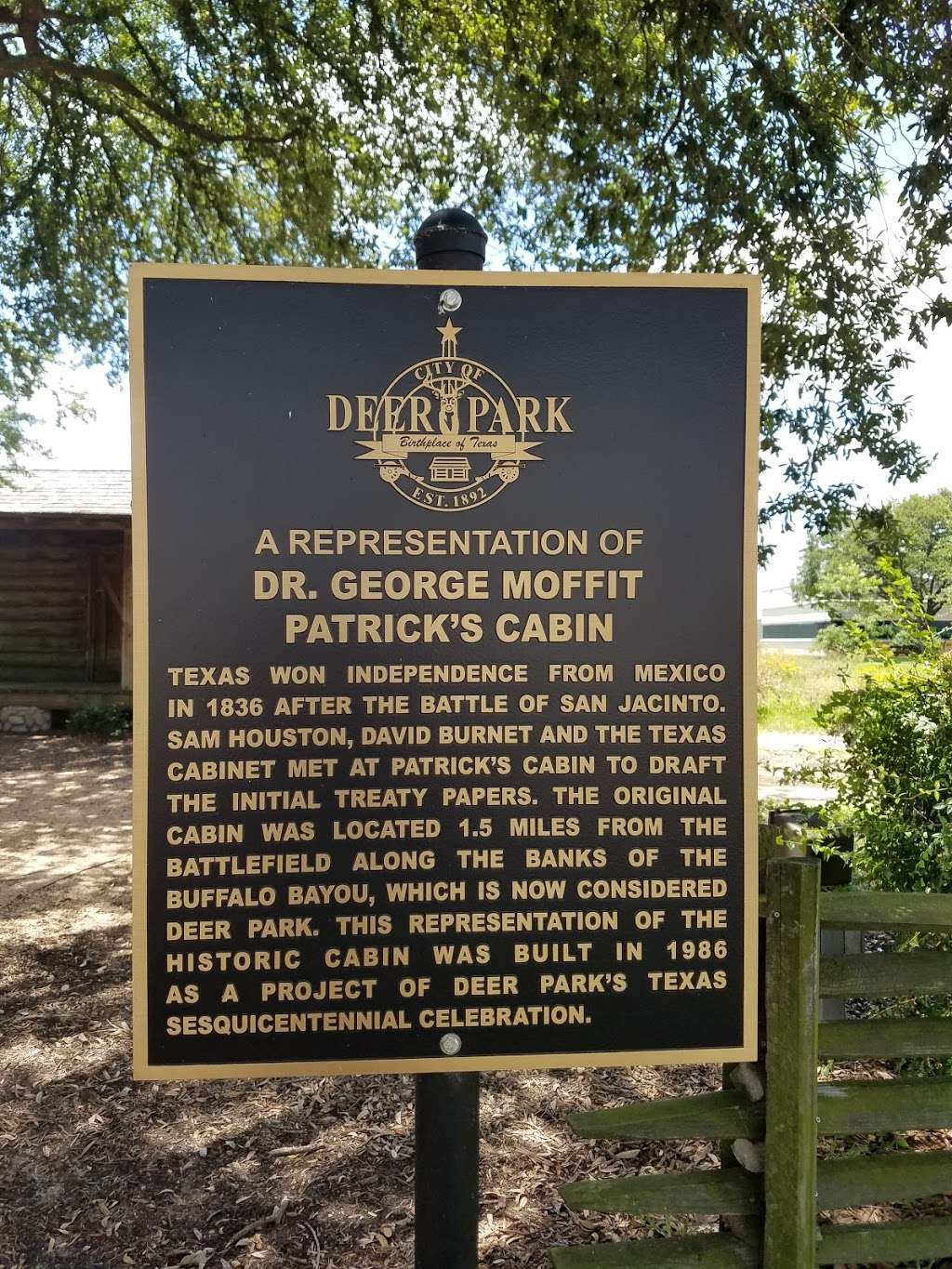Dr. George Moffit Patricks Cabin | 1348-1398 Center St, Deer Park, TX 77536, USA