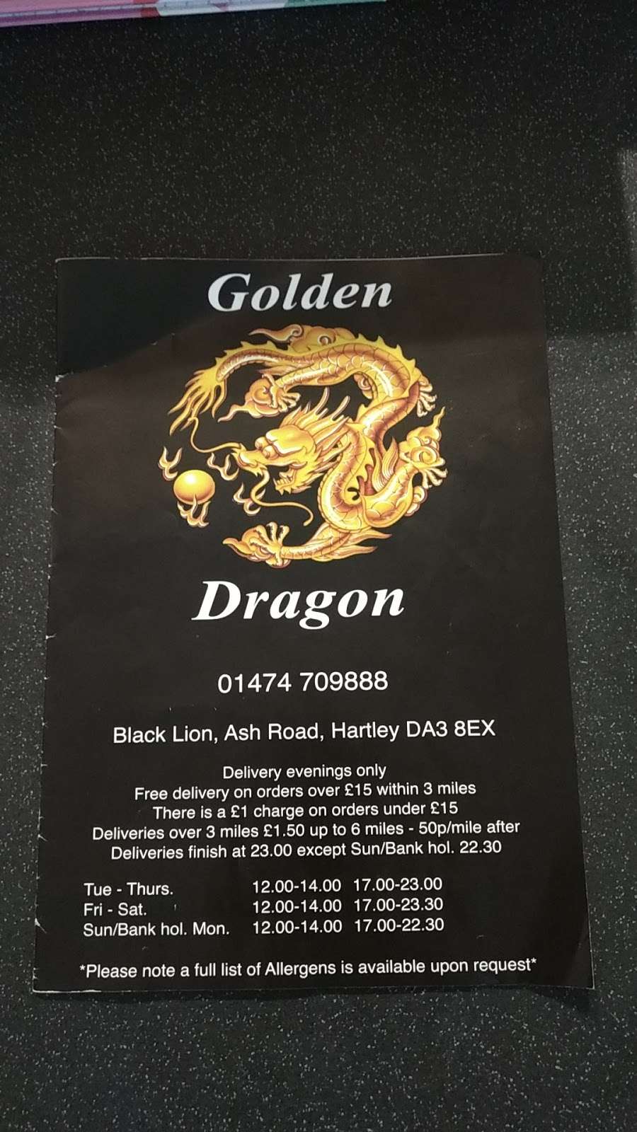 Golden Dragon | Ash Rd, Hartley, Longfield DA3 8HA, UK | Phone: 01474 709888