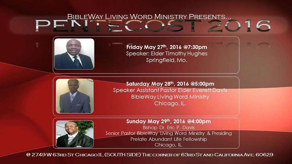 Bibleway Living Word Ministries | 2755 W 63rd St #3, Chicago, IL 60629, USA | Phone: (708) 446-2575