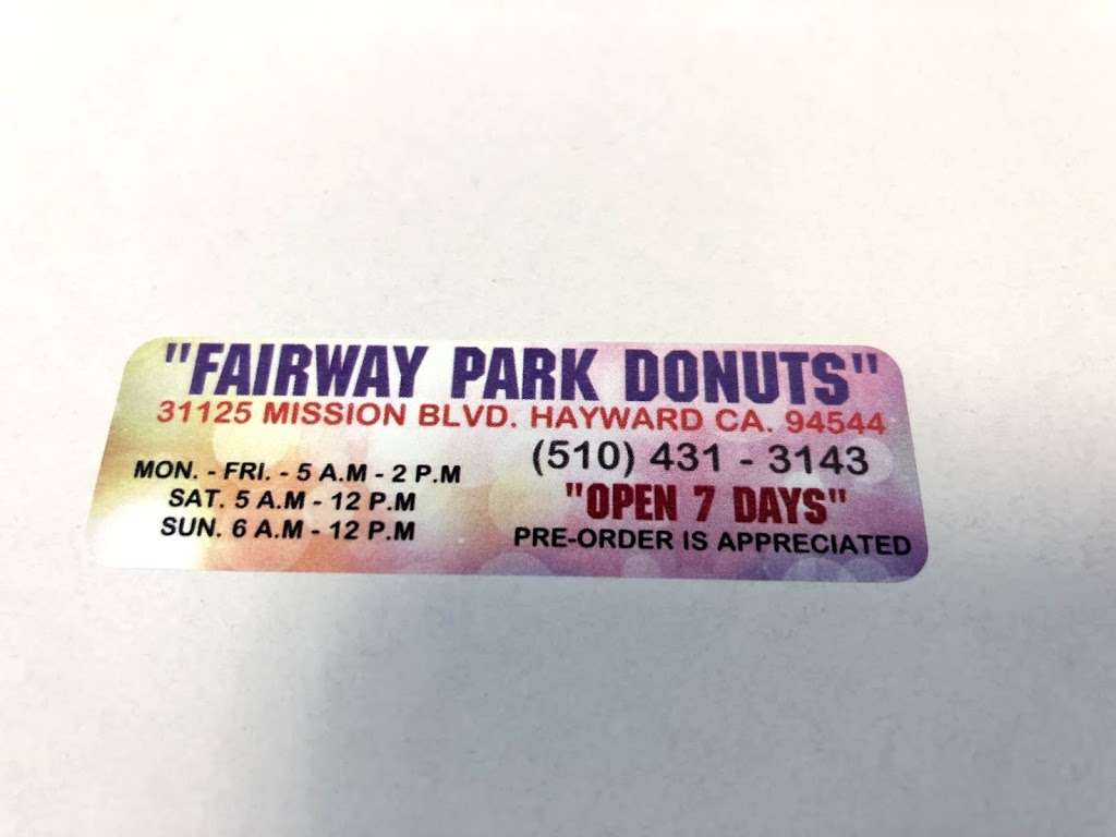 Fairway Park Donuts | 31125 Mission Blvd, Hayward, CA 94544, USA | Phone: (510) 431-3143