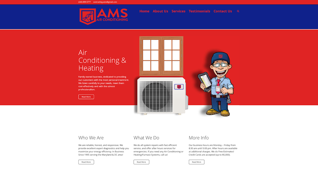 AMS Air Conditioning | 4811 Rim Rock Rd, Rockville, MD 20853, USA | Phone: (240) 899-5777