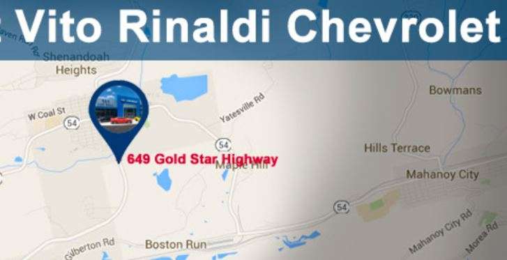 Vito Rinaldi Chevrolet | 649 Gold Star Hwy, Shenandoah, PA 17976, USA | Phone: (570) 462-1913