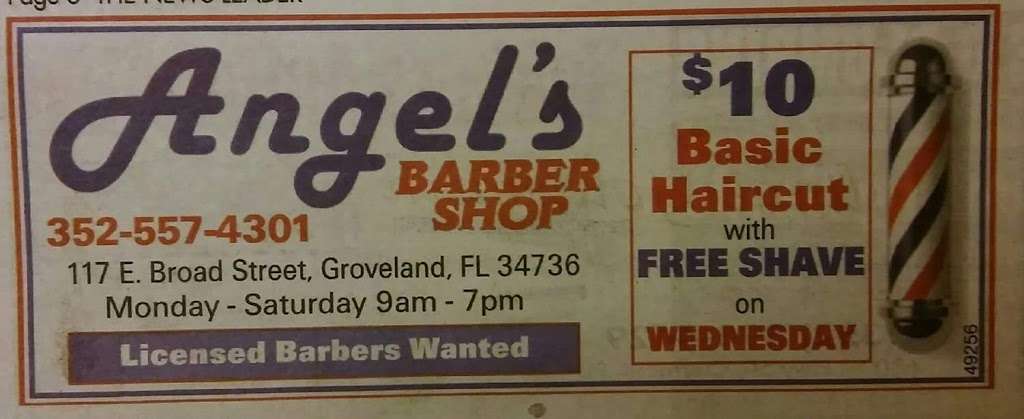 Angels Barber Shop | 117 E Broad St, Groveland, FL 34736, USA | Phone: (407) 285-5200