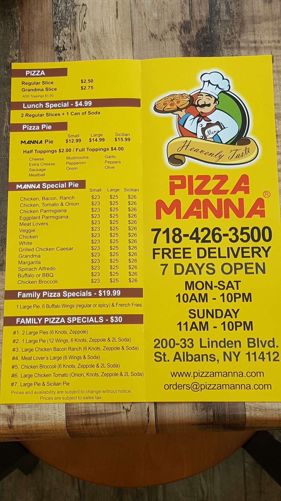 Pizza Manna ™ | 200-33 Linden Blvd, Jamaica, NY 11412 | Phone: (718) 426-3500