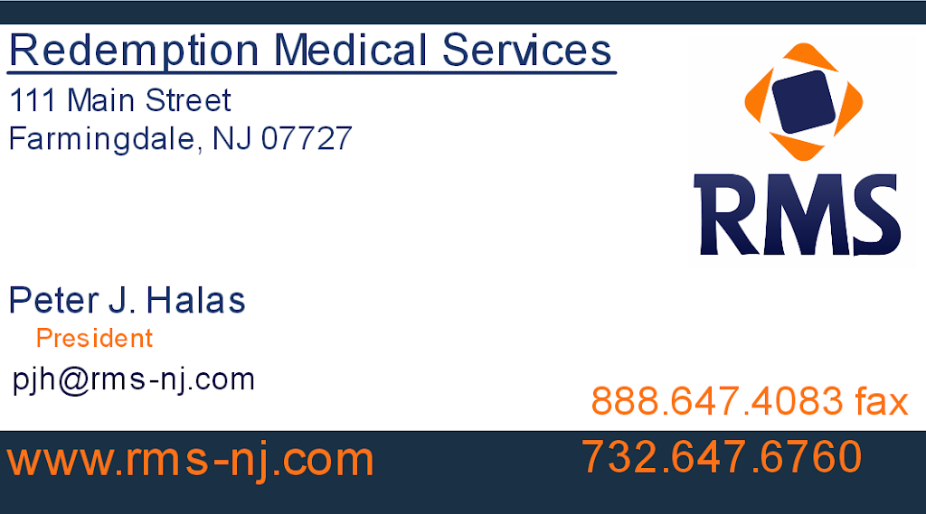 Redemption Medical Services, LLC | 111 Main St, Farmingdale, NJ 07727 | Phone: (732) 647-6760