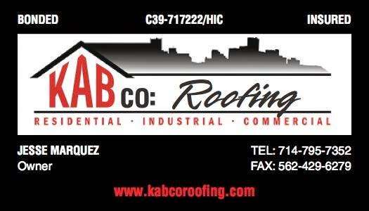 KABco Roofing Service | 5401 Park Ave, Garden Grove, CA 92845, USA | Phone: (714) 795-7352