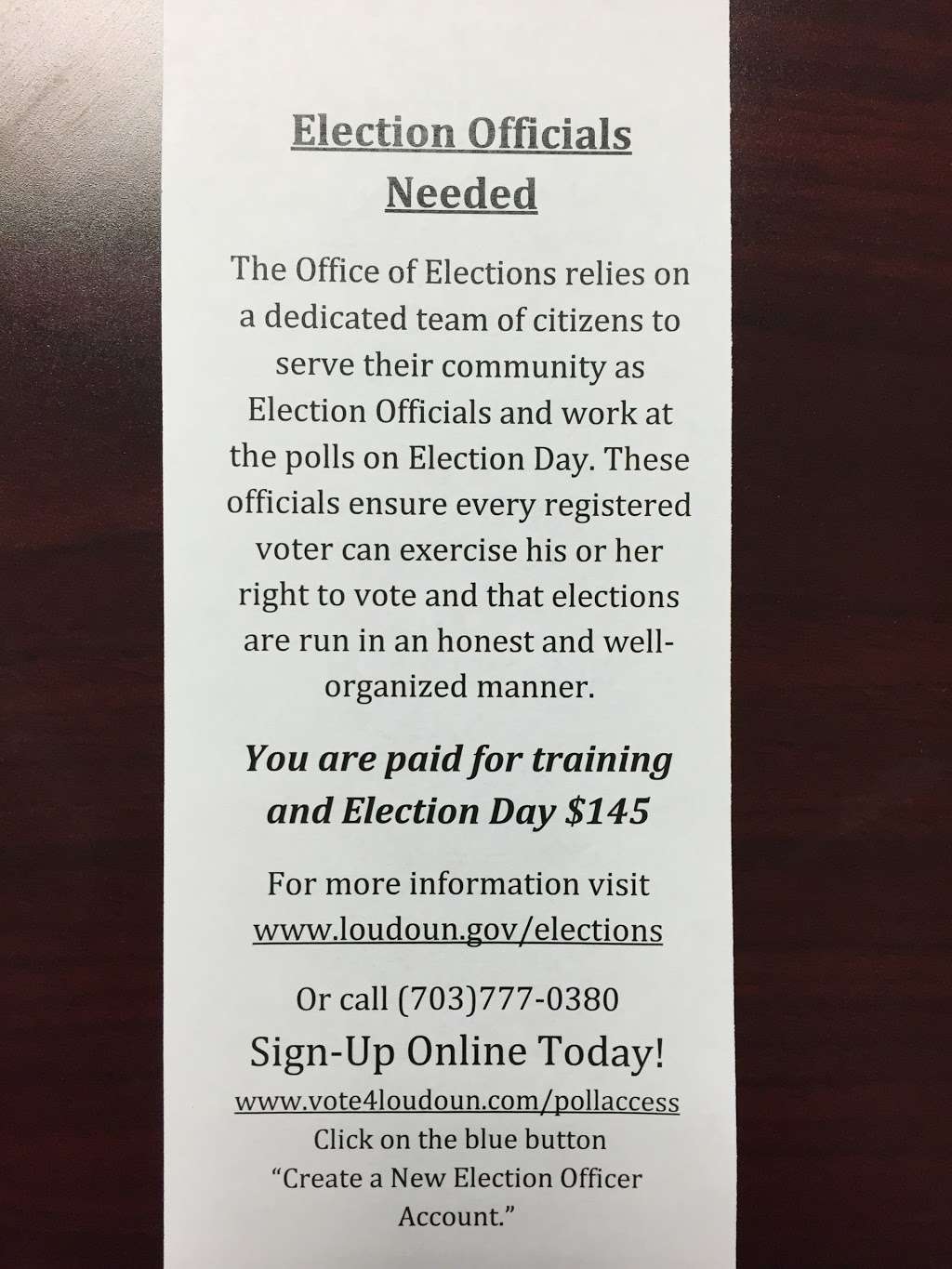 Loudoun County Office of Elections | 750 Miller Dr SE Suite C, Leesburg, VA 20175, USA | Phone: (703) 777-0380