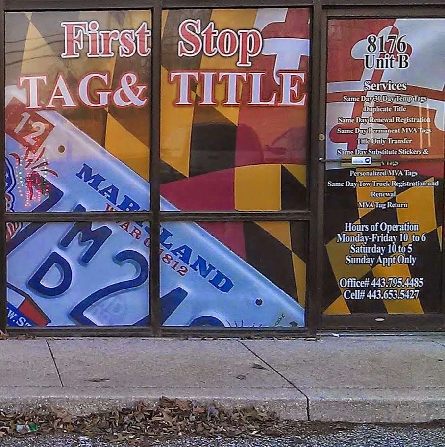 1ST STOP TAG & TITLE | 8176 Telegraph Rd unit b, Severn, MD 21144, USA | Phone: (443) 653-5427