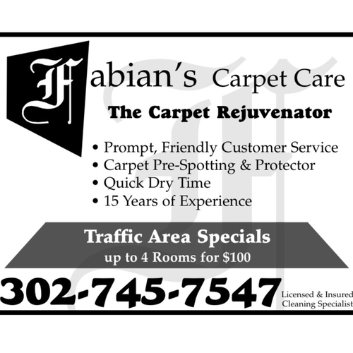 Fabians Carpet Care | 31848 New St, Dagsboro, DE 19939, USA | Phone: (302) 745-7547