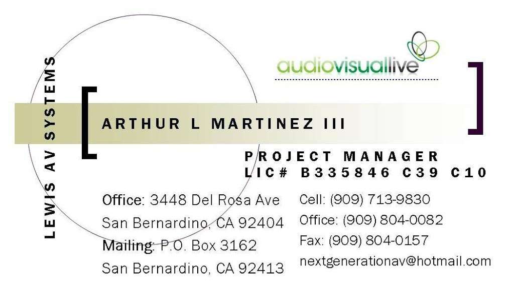 Lewis AV Systems | 3448 Del Rosa Ave N, San Bernardino, CA 92404, USA | Phone: (909) 713-9830