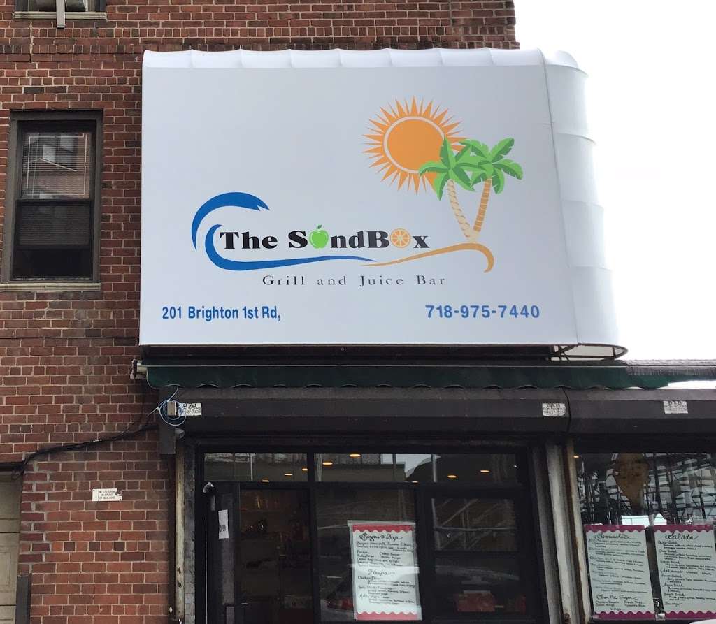 The Sandbox Grill and Juice Bar | 201 Brighton 1st Rd, Brooklyn, NY 11235, USA | Phone: (718) 975-7440