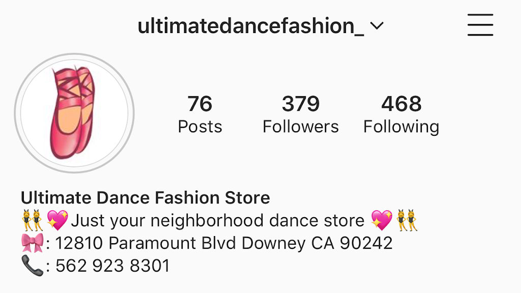 Ultimate Dance Fashion Store | 12806 Paramount Blvd, Downey, CA 90242, USA | Phone: (562) 923-8301