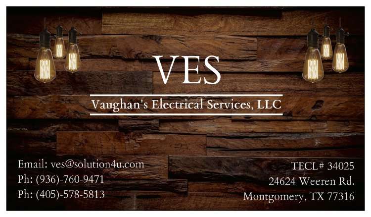Vaughans Electrical Services, LLC | 24624 Weeren Rd, Montgomery, TX 77316, USA | Phone: (936) 760-9471