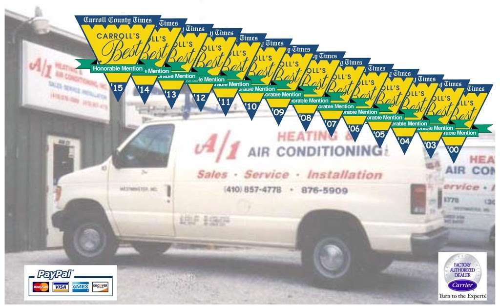 A/1 Heating and Air Conditioning, Inc. | 406 Lucabaugh Mill Rd C-3, Westminster, MD 21157 | Phone: (410) 876-5909