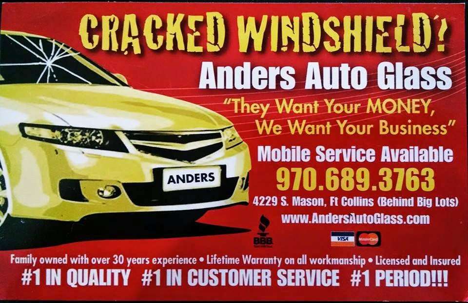 Anders Auto Glass | 7795 SW Frontage Rd, Fort Collins, CO 80528, USA | Phone: (970) 689-3763