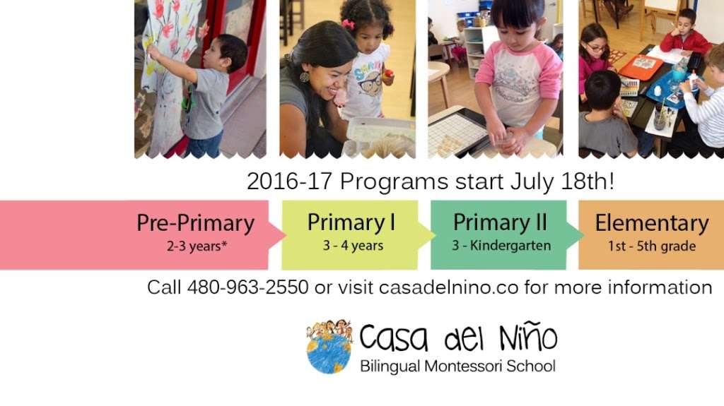 Casa del Niño Bilingual Montessori School | 2625 W Queen Creek Rd #6, Chandler, AZ 85248, USA | Phone: (480) 963-2550