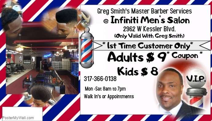 Greg Smith @ Infiniti Mens Salon | W Kessler Blvd N Dr, Indianapolis, IN 46222, United States | Phone: (317) 366-0138